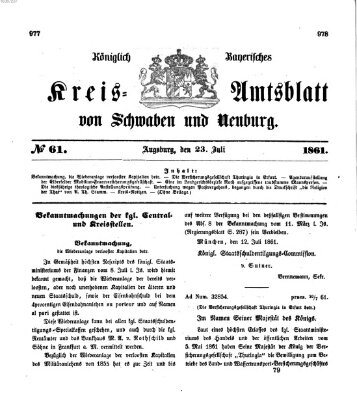 Königlich Bayerisches Kreis-Amtsblatt von Schwaben und Neuburg Dienstag 23. Juli 1861