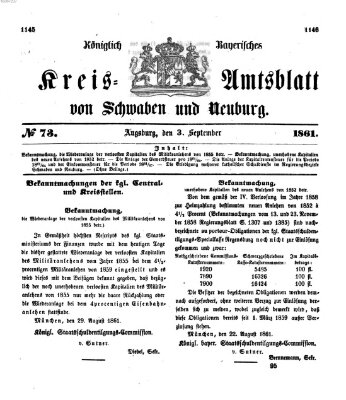 Königlich Bayerisches Kreis-Amtsblatt von Schwaben und Neuburg Dienstag 3. September 1861