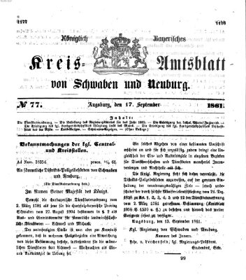 Königlich Bayerisches Kreis-Amtsblatt von Schwaben und Neuburg Dienstag 17. September 1861