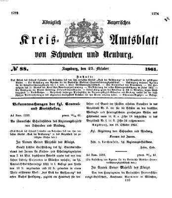 Königlich Bayerisches Kreis-Amtsblatt von Schwaben und Neuburg Freitag 25. Oktober 1861