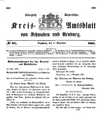 Königlich Bayerisches Kreis-Amtsblatt von Schwaben und Neuburg Dienstag 5. November 1861