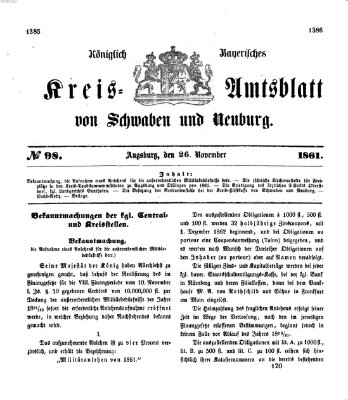 Königlich Bayerisches Kreis-Amtsblatt von Schwaben und Neuburg Dienstag 26. November 1861