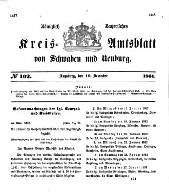 Königlich Bayerisches Kreis-Amtsblatt von Schwaben und Neuburg Dienstag 10. Dezember 1861