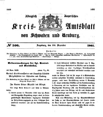 Königlich Bayerisches Kreis-Amtsblatt von Schwaben und Neuburg Dienstag 24. Dezember 1861