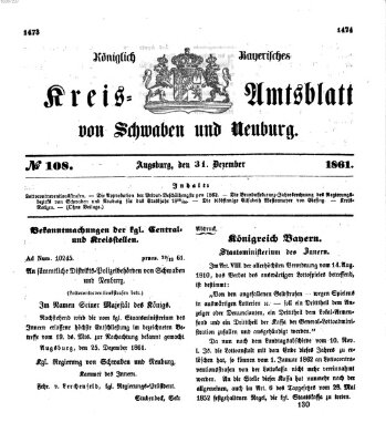 Königlich Bayerisches Kreis-Amtsblatt von Schwaben und Neuburg Dienstag 31. Dezember 1861