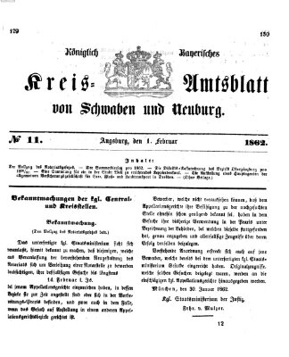 Königlich Bayerisches Kreis-Amtsblatt von Schwaben und Neuburg Samstag 1. Februar 1862