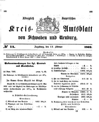 Königlich Bayerisches Kreis-Amtsblatt von Schwaben und Neuburg Dienstag 11. Februar 1862