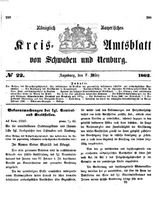 Königlich Bayerisches Kreis-Amtsblatt von Schwaben und Neuburg Freitag 7. März 1862