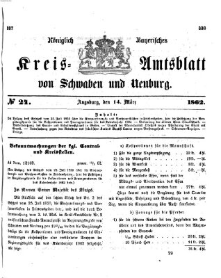 Königlich Bayerisches Kreis-Amtsblatt von Schwaben und Neuburg Freitag 14. März 1862