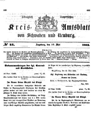 Königlich Bayerisches Kreis-Amtsblatt von Schwaben und Neuburg Freitag 16. Mai 1862