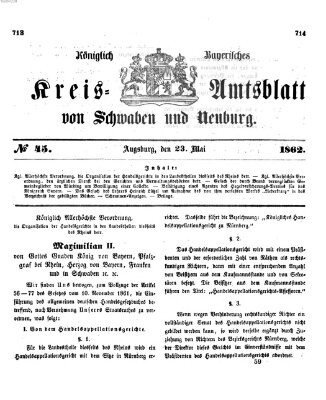 Königlich Bayerisches Kreis-Amtsblatt von Schwaben und Neuburg Freitag 23. Mai 1862