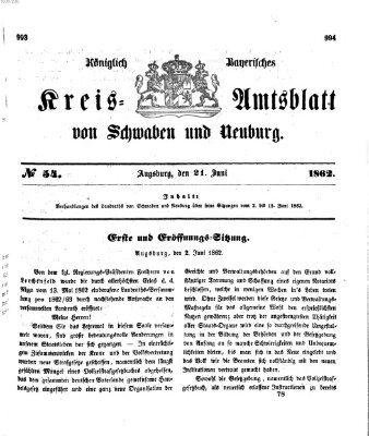 Königlich Bayerisches Kreis-Amtsblatt von Schwaben und Neuburg Samstag 21. Juni 1862