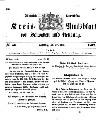 Königlich Bayerisches Kreis-Amtsblatt von Schwaben und Neuburg Freitag 27. Juni 1862