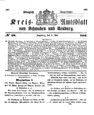 Königlich Bayerisches Kreis-Amtsblatt von Schwaben und Neuburg Samstag 5. Juli 1862