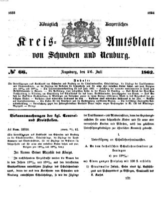 Königlich Bayerisches Kreis-Amtsblatt von Schwaben und Neuburg Samstag 26. Juli 1862