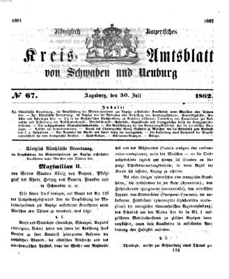 Königlich Bayerisches Kreis-Amtsblatt von Schwaben und Neuburg Mittwoch 30. Juli 1862