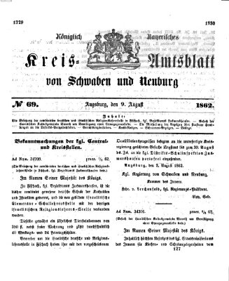 Königlich Bayerisches Kreis-Amtsblatt von Schwaben und Neuburg Samstag 9. August 1862