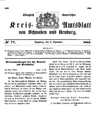 Königlich Bayerisches Kreis-Amtsblatt von Schwaben und Neuburg Dienstag 2. September 1862