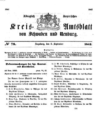 Königlich Bayerisches Kreis-Amtsblatt von Schwaben und Neuburg Freitag 5. September 1862