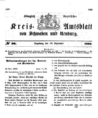 Königlich Bayerisches Kreis-Amtsblatt von Schwaben und Neuburg Freitag 12. September 1862