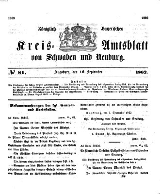 Königlich Bayerisches Kreis-Amtsblatt von Schwaben und Neuburg Dienstag 16. September 1862