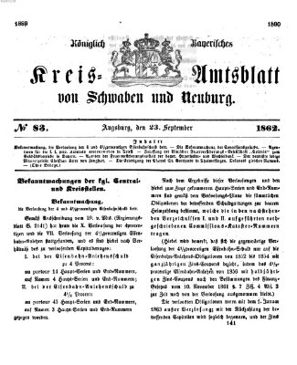 Königlich Bayerisches Kreis-Amtsblatt von Schwaben und Neuburg Dienstag 23. September 1862