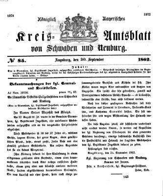 Königlich Bayerisches Kreis-Amtsblatt von Schwaben und Neuburg Dienstag 30. September 1862