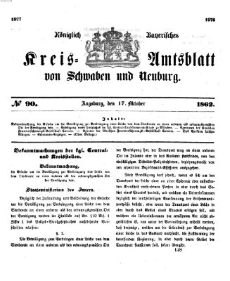 Königlich Bayerisches Kreis-Amtsblatt von Schwaben und Neuburg Freitag 17. Oktober 1862