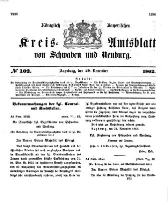 Königlich Bayerisches Kreis-Amtsblatt von Schwaben und Neuburg Freitag 28. November 1862