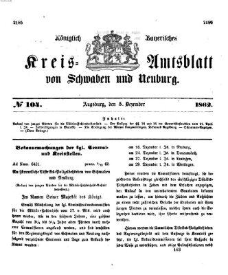 Königlich Bayerisches Kreis-Amtsblatt von Schwaben und Neuburg Freitag 5. Dezember 1862