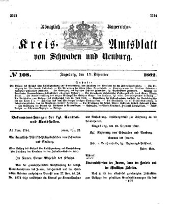 Königlich Bayerisches Kreis-Amtsblatt von Schwaben und Neuburg Freitag 19. Dezember 1862