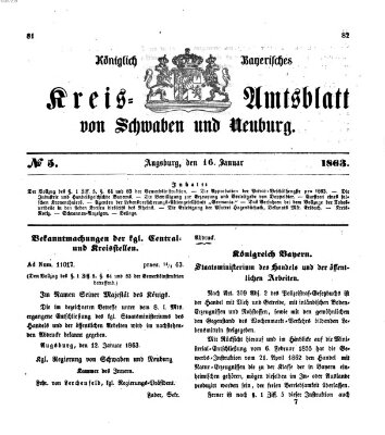 Königlich Bayerisches Kreis-Amtsblatt von Schwaben und Neuburg Freitag 16. Januar 1863