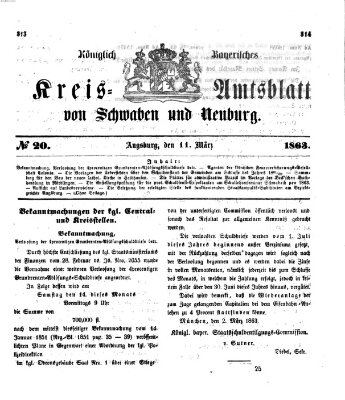 Königlich Bayerisches Kreis-Amtsblatt von Schwaben und Neuburg Mittwoch 11. März 1863