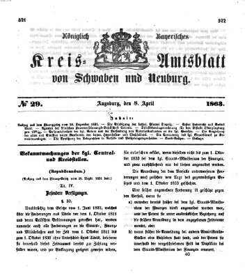 Königlich Bayerisches Kreis-Amtsblatt von Schwaben und Neuburg Mittwoch 8. April 1863