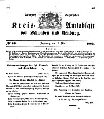 Königlich Bayerisches Kreis-Amtsblatt von Schwaben und Neuburg Mittwoch 13. Mai 1863