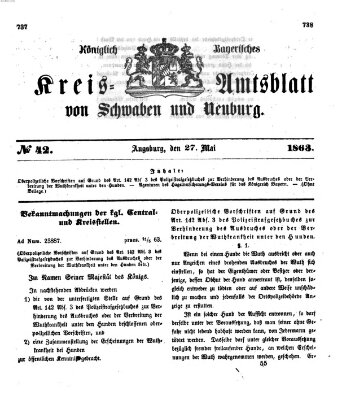 Königlich Bayerisches Kreis-Amtsblatt von Schwaben und Neuburg Mittwoch 27. Mai 1863