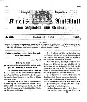 Königlich Bayerisches Kreis-Amtsblatt von Schwaben und Neuburg Samstag 11. Juli 1863