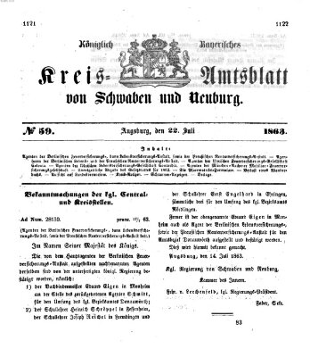 Königlich Bayerisches Kreis-Amtsblatt von Schwaben und Neuburg Mittwoch 22. Juli 1863