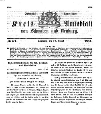 Königlich Bayerisches Kreis-Amtsblatt von Schwaben und Neuburg Mittwoch 19. August 1863