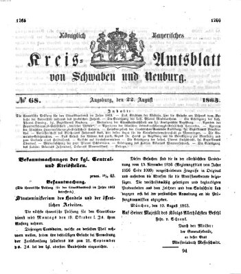 Königlich Bayerisches Kreis-Amtsblatt von Schwaben und Neuburg Samstag 22. August 1863