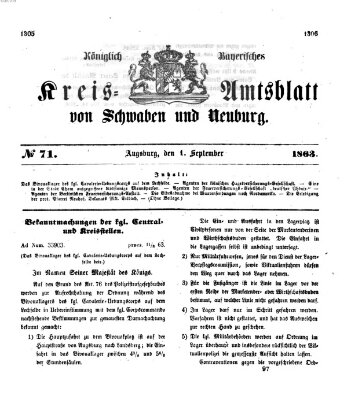 Königlich Bayerisches Kreis-Amtsblatt von Schwaben und Neuburg Dienstag 1. September 1863