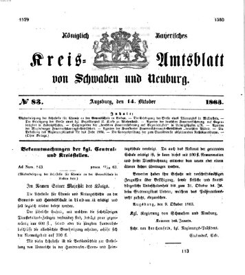 Königlich Bayerisches Kreis-Amtsblatt von Schwaben und Neuburg Mittwoch 14. Oktober 1863