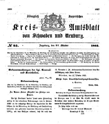 Königlich Bayerisches Kreis-Amtsblatt von Schwaben und Neuburg Mittwoch 21. Oktober 1863