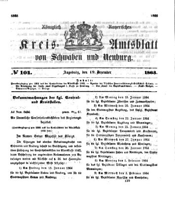 Königlich Bayerisches Kreis-Amtsblatt von Schwaben und Neuburg Samstag 19. Dezember 1863