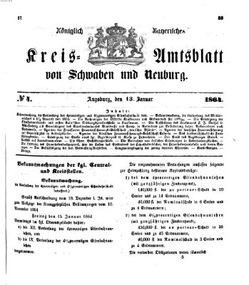 Königlich Bayerisches Kreis-Amtsblatt von Schwaben und Neuburg Mittwoch 13. Januar 1864