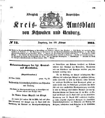 Königlich Bayerisches Kreis-Amtsblatt von Schwaben und Neuburg Mittwoch 10. Februar 1864