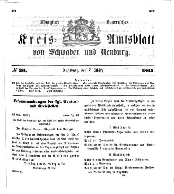 Königlich Bayerisches Kreis-Amtsblatt von Schwaben und Neuburg Montag 7. März 1864