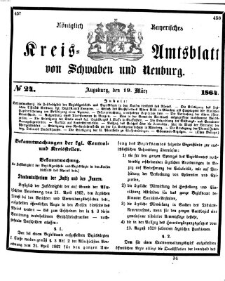 Königlich Bayerisches Kreis-Amtsblatt von Schwaben und Neuburg Samstag 19. März 1864