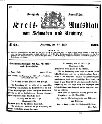 Königlich Bayerisches Kreis-Amtsblatt von Schwaben und Neuburg Mittwoch 23. März 1864