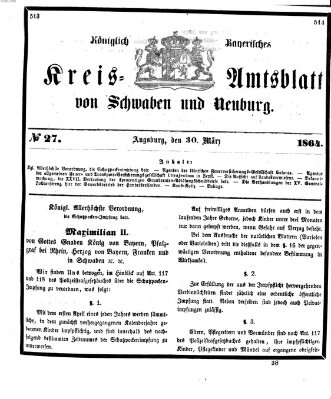 Königlich Bayerisches Kreis-Amtsblatt von Schwaben und Neuburg Mittwoch 30. März 1864